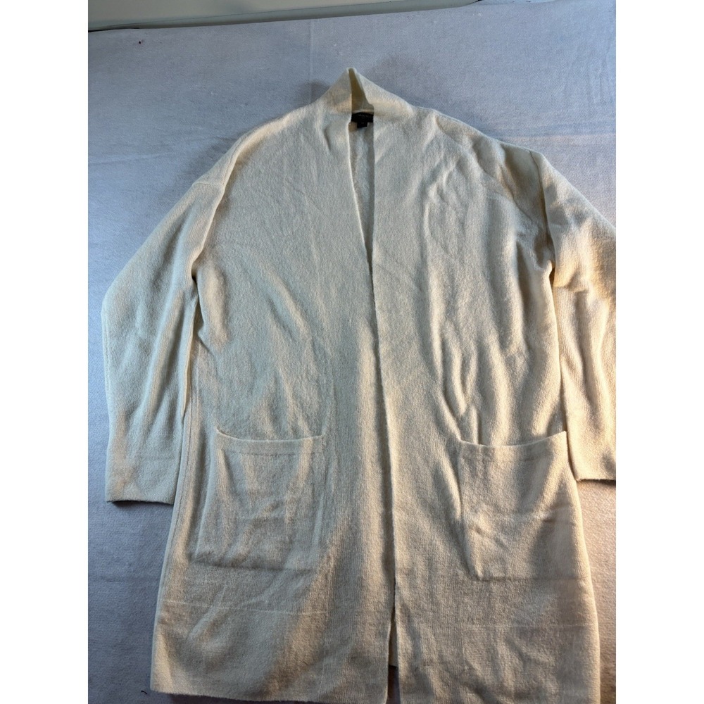 Banana Republic‎ Acrylic Blend Sweater Women's Medium Ivory Open Cardigan